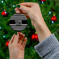 Creepy Christmas Ceramic Ornament with Skulls Trees and Gothic Holiday Pattern - Wonder Print Shop