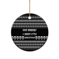 Creepy Christmas Ceramic Ornament with Skulls Trees and Gothic Holiday Pattern - Wonder Print Shop