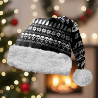 Creepy Christmas Santa Hat with Skulls Trees and Gothic Holiday Pattern - Wonder Print Shop