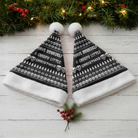 Creepy Christmas Santa Hat with Skulls Trees and Gothic Holiday Pattern - Wonder Print Shop