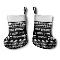 Creepy Christmas Stocking with Skulls Trees and Gothic Holiday Pattern - Wonder Print Shop