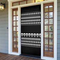 Creepy Christmas Door Cover with Skulls Trees and Gothic Holiday Pattern - Wonder Print Shop