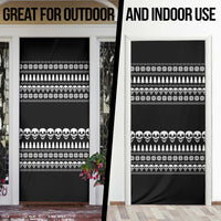 Creepy Christmas Door Cover with Skulls Trees and Gothic Holiday Pattern - Wonder Print Shop