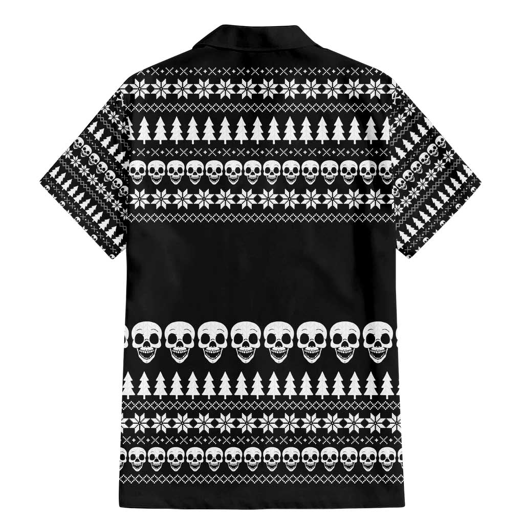 Creepy Christmas Family Matching Mermaid Dress and Hawaiian Shirt with Skulls Trees and Gothic Holiday Pattern - Wonder Print Shop