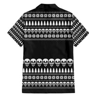 Creepy Christmas Family Matching Tank Maxi Dress and Hawaiian Shirt with Skulls Trees and Gothic Holiday Pattern - Wonder Print Shop
