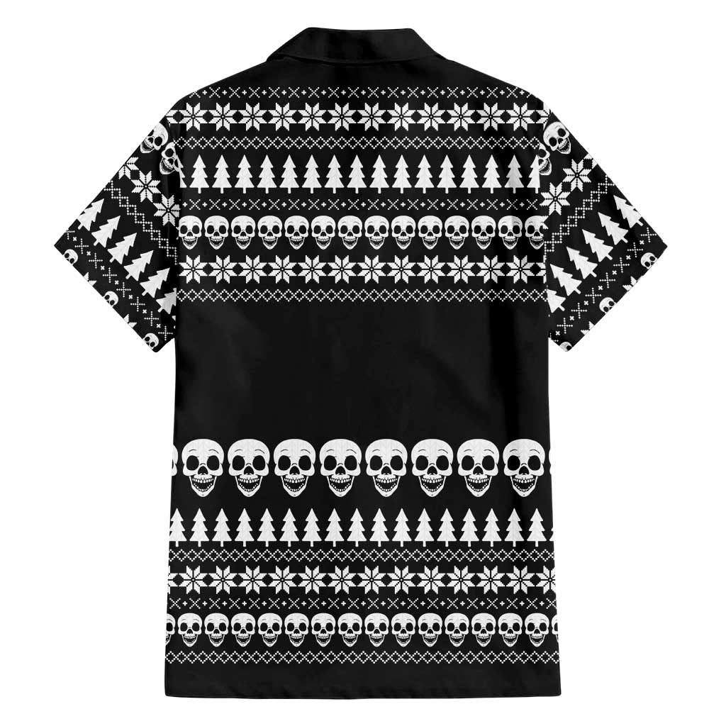 Creepy Christmas Hawaiian Shirt with Skulls Trees and Gothic Holiday Pattern - Wonder Print Shop