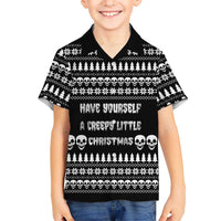 Creepy Christmas Hawaiian Shirt with Skulls Trees and Gothic Holiday Pattern - Wonder Print Shop