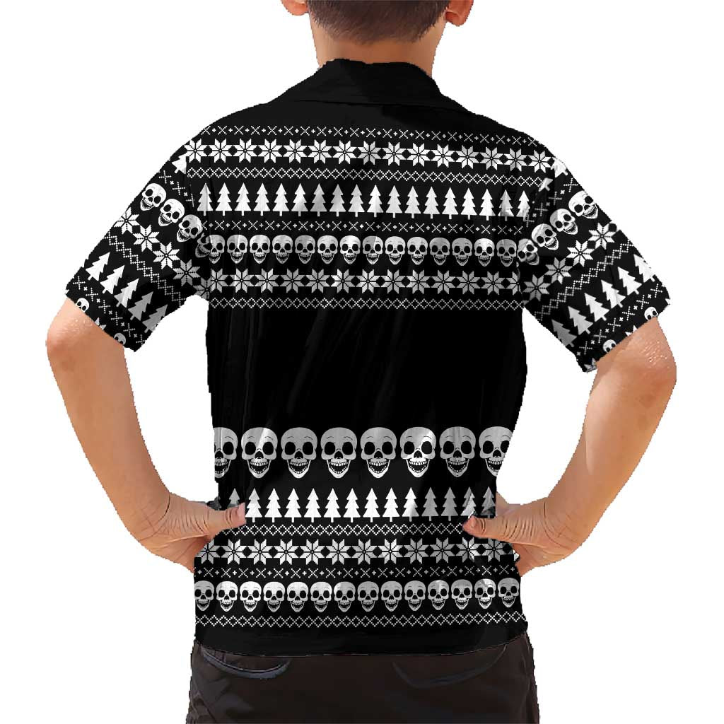 Creepy Christmas Hawaiian Shirt with Skulls Trees and Gothic Holiday Pattern - Wonder Print Shop