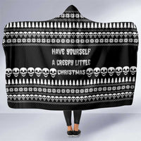 Creepy Christmas Hooded Blanket with Skulls Trees and Gothic Holiday Pattern - Wonder Print Shop