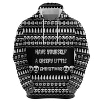 Creepy Christmas Hoodie with Skulls Trees and Gothic Holiday Pattern - Wonder Print Shop