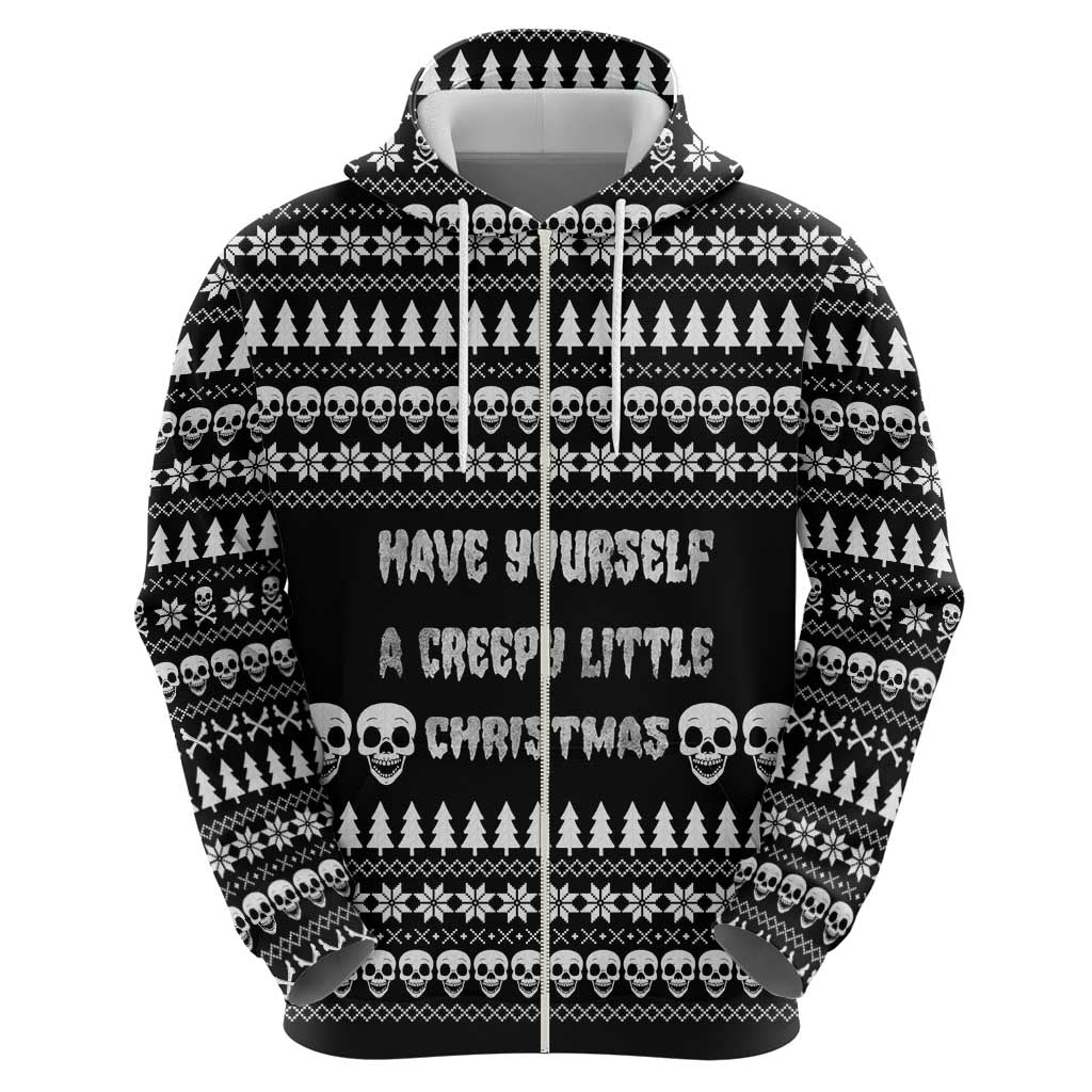 Creepy Christmas Hoodie with Skulls Trees and Gothic Holiday Pattern - Wonder Print Shop