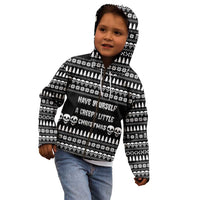 Creepy Christmas Kid Hoodie with Skulls Trees and Gothic Holiday Pattern - Wonder Print Shop