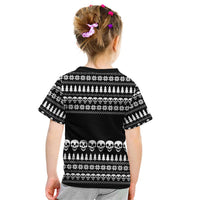 Creepy Christmas Kid T Shirt with Skulls Trees and Gothic Holiday Pattern - Wonder Print Shop