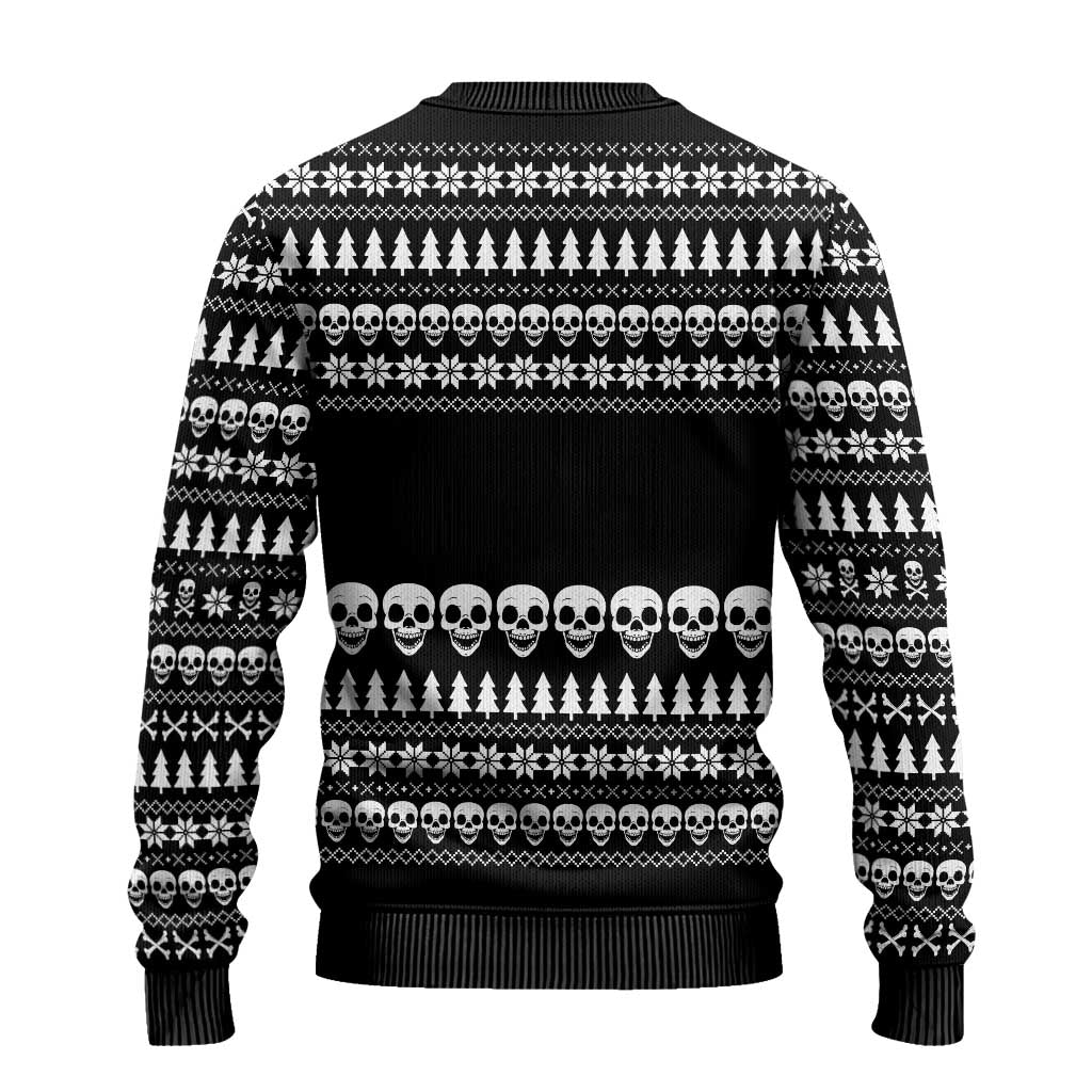 Creepy Christmas Ugly Christmas Sweater with Skulls Trees and Gothic Holiday Pattern - Wonder Print Shop