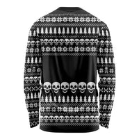 Creepy Christmas Long Sleeve Shirt with Skulls Trees and Gothic Holiday Pattern - Wonder Print Shop