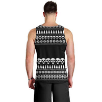 Creepy Christmas Men Tank Top with Skulls Trees and Gothic Holiday Pattern - Wonder Print Shop