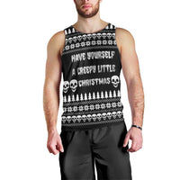 Creepy Christmas Men Tank Top with Skulls Trees and Gothic Holiday Pattern - Wonder Print Shop