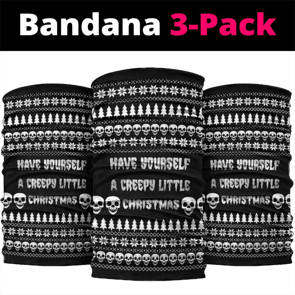 Creepy Christmas Neck Gaiter with Skulls Trees and Gothic Holiday Pattern - Wonder Print Shop