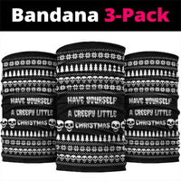 Creepy Christmas Neck Gaiter with Skulls Trees and Gothic Holiday Pattern - Wonder Print Shop