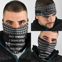 Creepy Christmas Neck Gaiter with Skulls Trees and Gothic Holiday Pattern - Wonder Print Shop