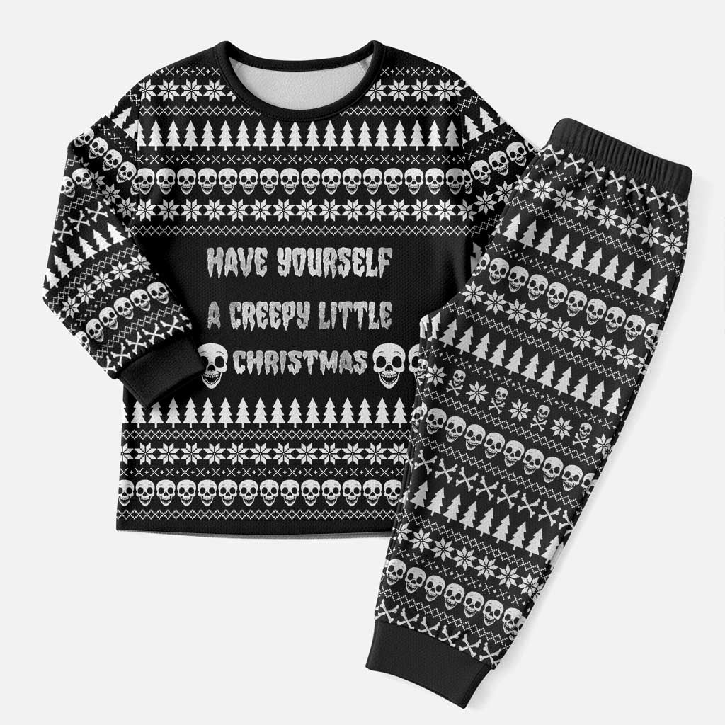 Creepy Christmas Pajama Set with Skulls Trees and Gothic Holiday Pattern - Wonder Print Shop