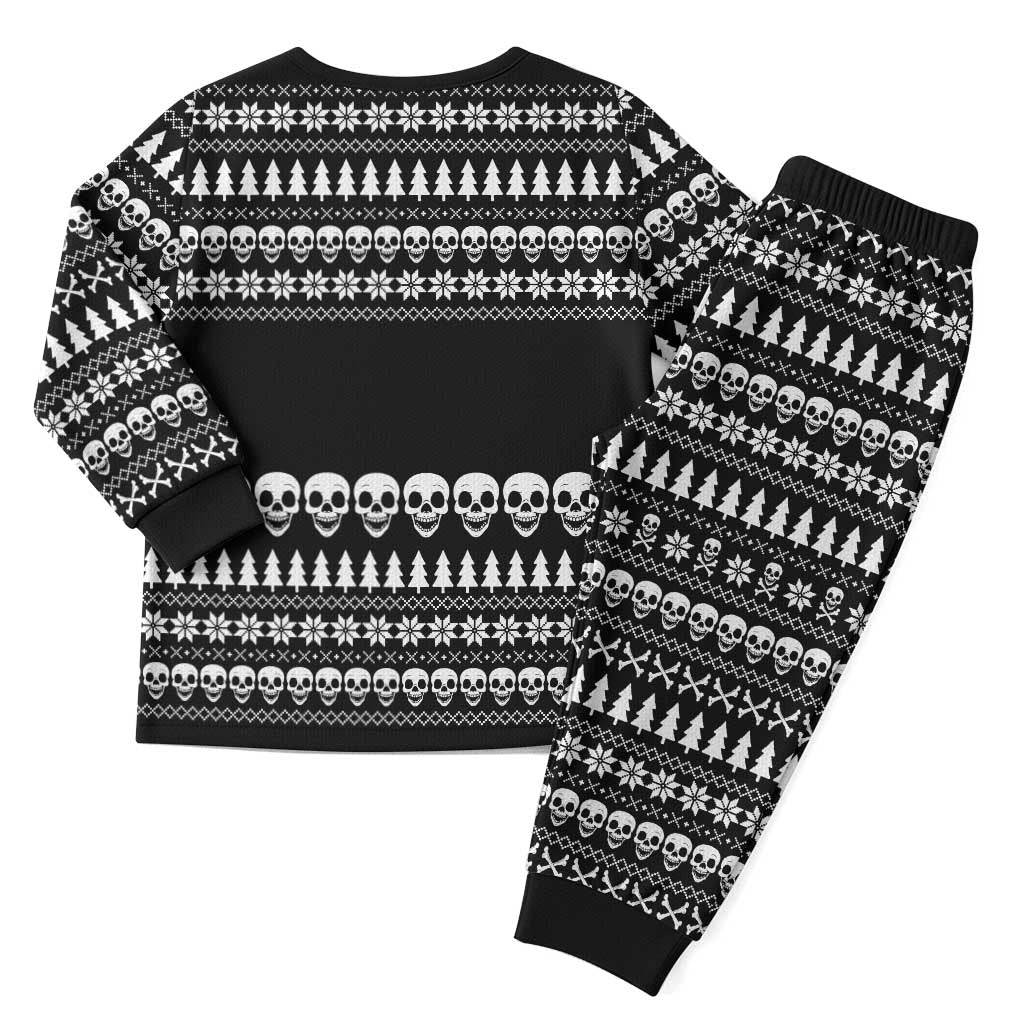 Creepy Christmas Pajama Set with Skulls Trees and Gothic Holiday Pattern - Wonder Print Shop
