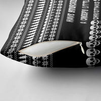 Creepy Christmas Pillow Cover with Skulls Trees and Gothic Holiday Pattern - Wonder Print Shop