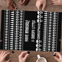 Creepy Christmas Puzzle with Skulls Trees and Gothic Holiday Pattern - Wonder Print Shop