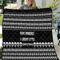 Creepy Christmas Quilt with Skulls Trees and Gothic Holiday Pattern - Wonder Print Shop