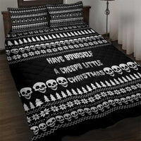 Creepy Christmas Quilt Bed Set with Skulls Trees and Gothic Holiday Pattern - Wonder Print Shop