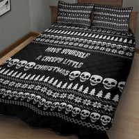 Creepy Christmas Quilt Bed Set with Skulls Trees and Gothic Holiday Pattern - Wonder Print Shop