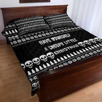 Creepy Christmas Quilt Bed Set with Skulls Trees and Gothic Holiday Pattern - Wonder Print Shop
