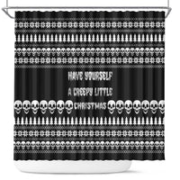 Creepy Christmas Shower Curtain with Skulls Trees and Gothic Holiday Pattern - Wonder Print Shop