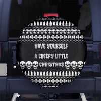 Creepy Christmas Spare Tire Cover with Skulls Trees and Gothic Holiday Pattern - Wonder Print Shop