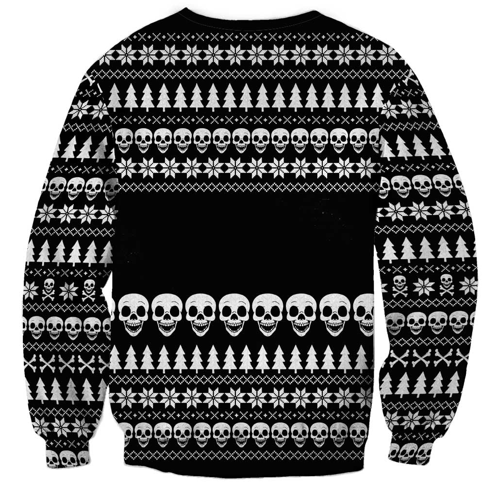 Creepy Christmas Sweatshirt with Skulls Trees and Gothic Holiday Pattern - Wonder Print Shop