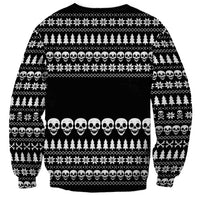 Creepy Christmas Sweatshirt with Skulls Trees and Gothic Holiday Pattern - Wonder Print Shop