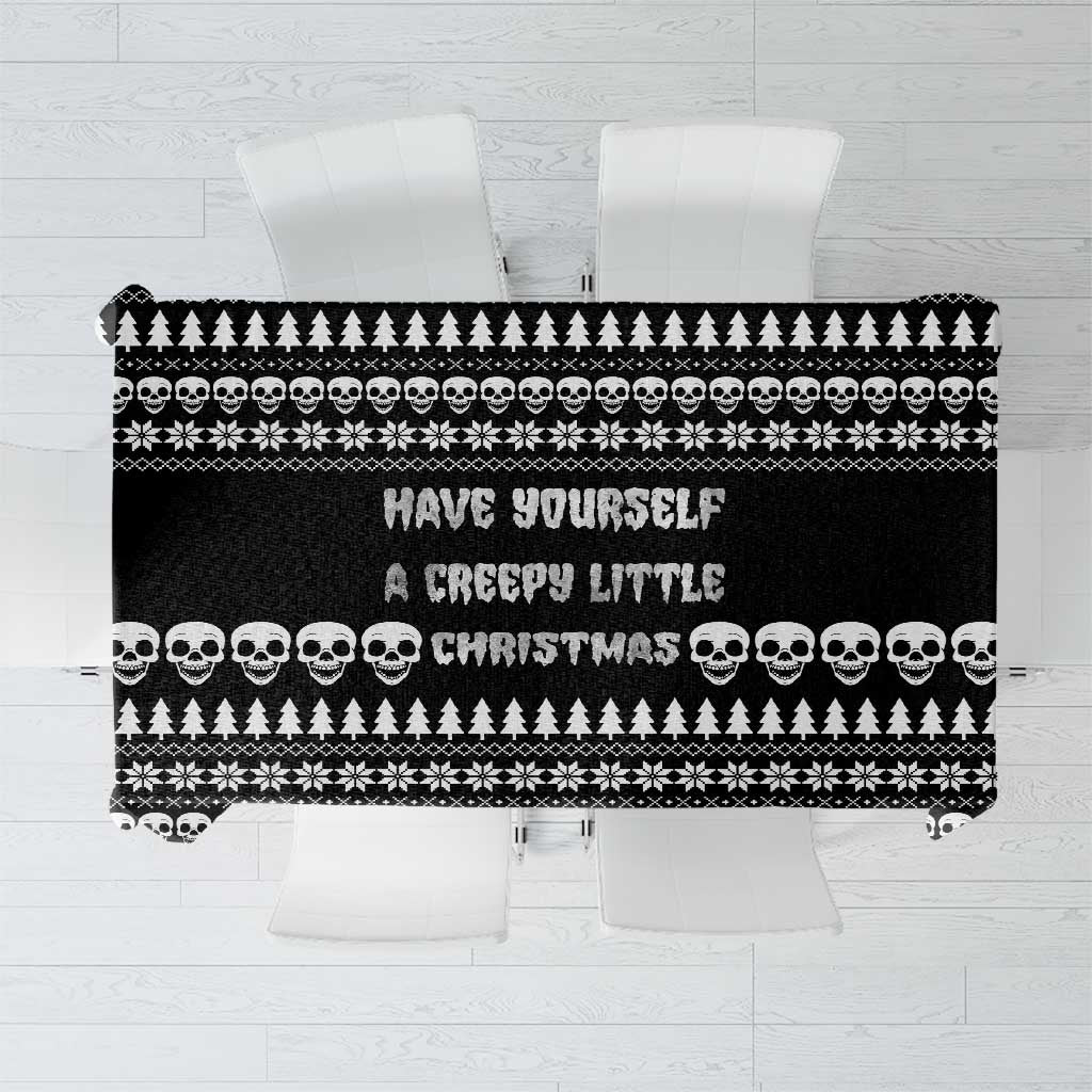 Creepy Christmas Tablecloth with Skulls Trees and Gothic Holiday Pattern - Wonder Print Shop