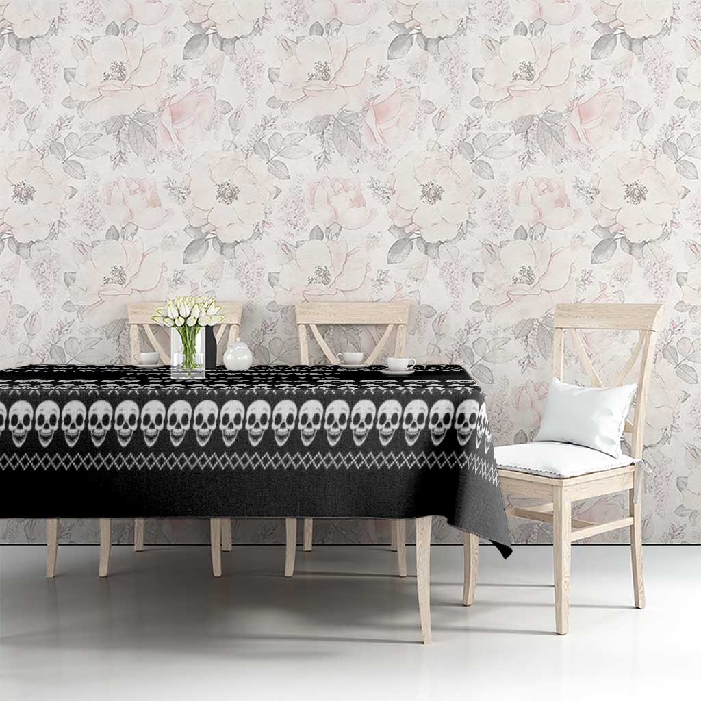 Creepy Christmas Tablecloth with Skulls Trees and Gothic Holiday Pattern - Wonder Print Shop
