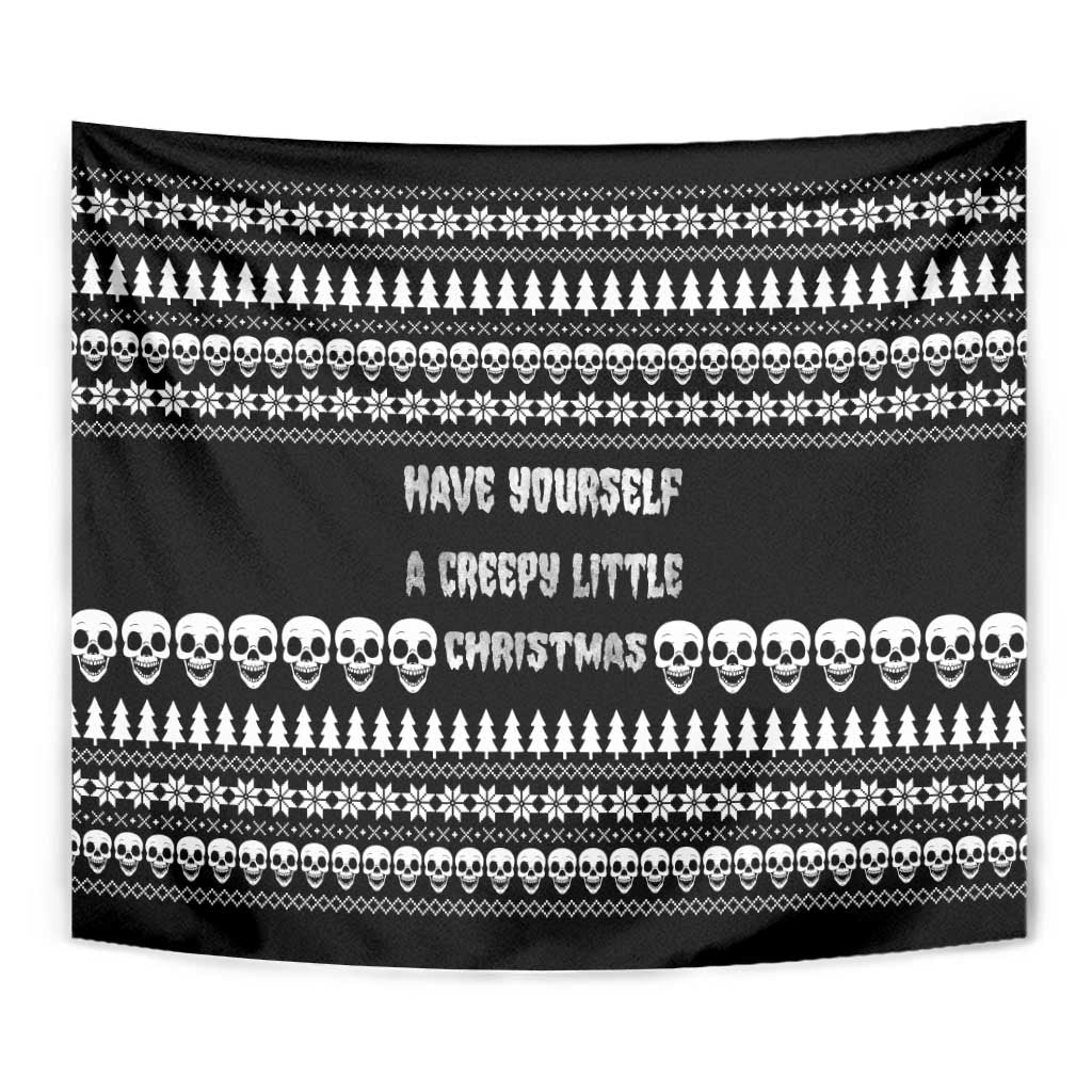Creepy Christmas Tapestry with Skulls Trees and Gothic Holiday Pattern - Wonder Print Shop