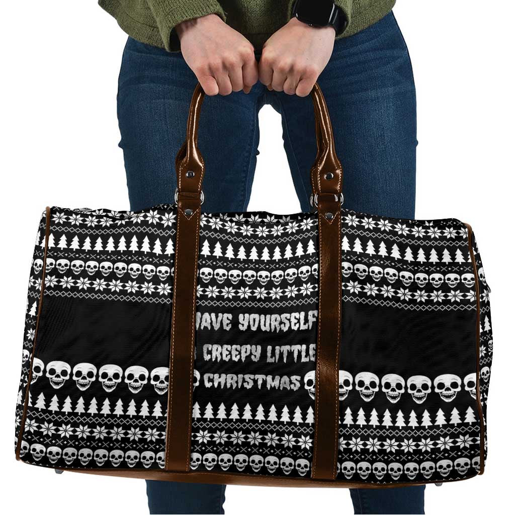 Creepy Christmas Travel Bag with Skulls Trees and Gothic Holiday Pattern - Wonder Print Shop