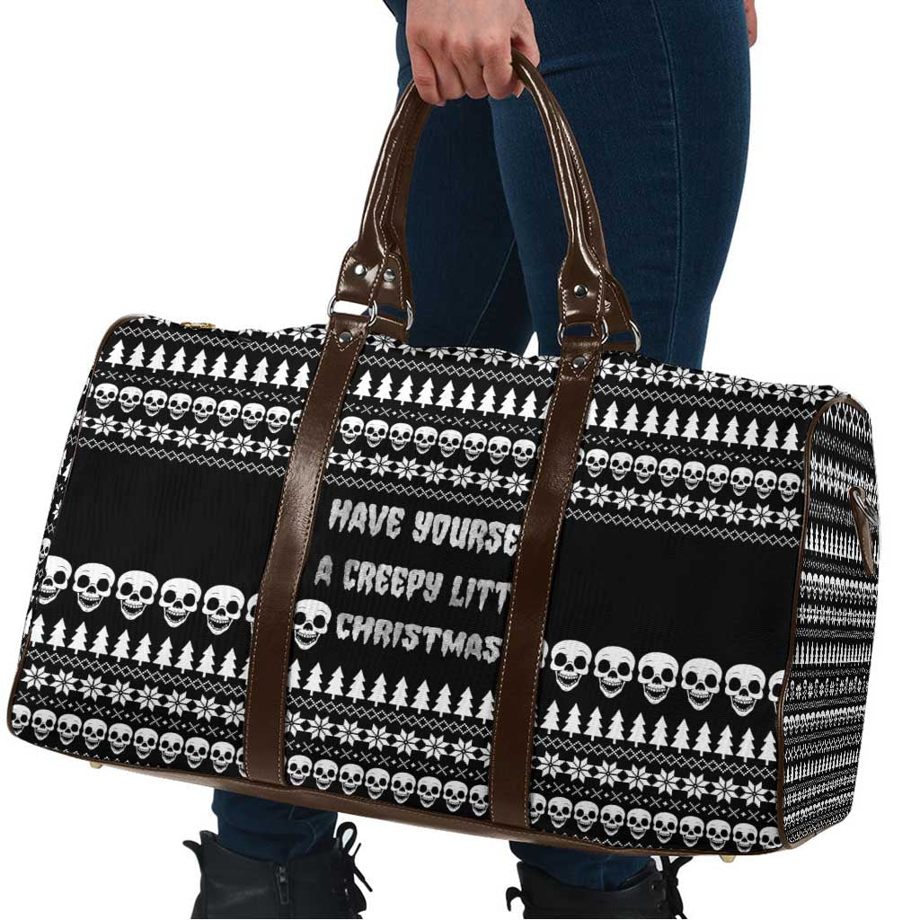 Creepy Christmas Travel Bag with Skulls Trees and Gothic Holiday Pattern - Wonder Print Shop