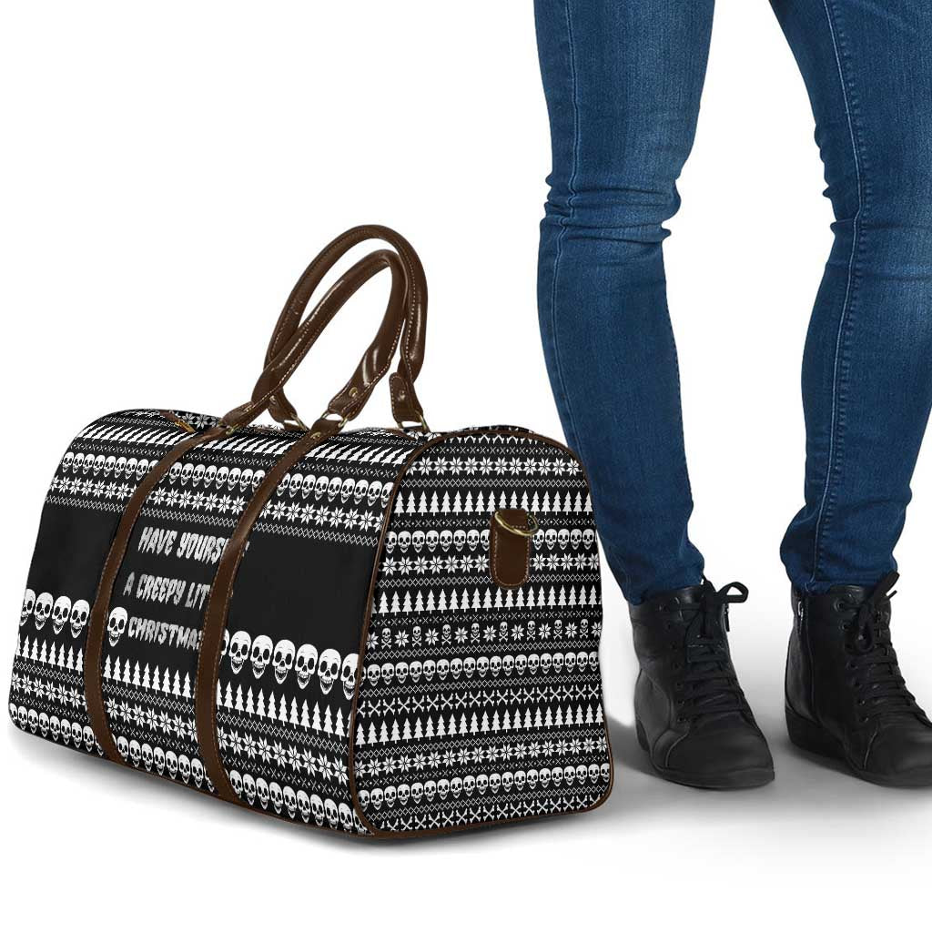 Creepy Christmas Travel Bag with Skulls Trees and Gothic Holiday Pattern - Wonder Print Shop