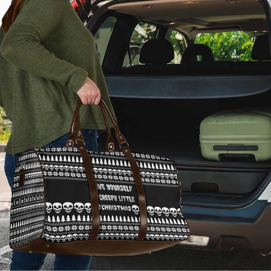 Creepy Christmas Travel Bag with Skulls Trees and Gothic Holiday Pattern - Wonder Print Shop