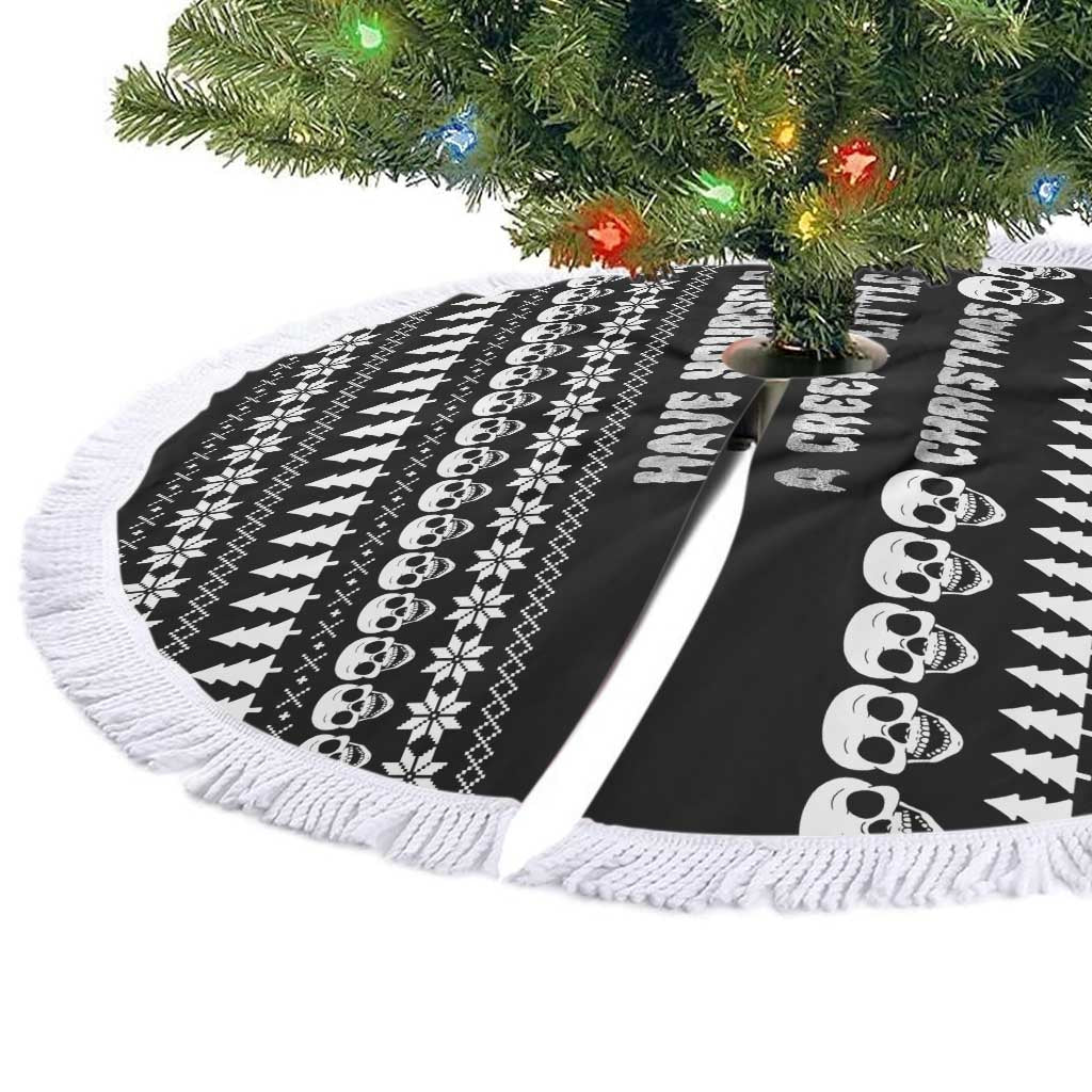 Creepy Christmas Tree Skirt with Skulls Trees and Gothic Holiday Pattern - Wonder Print Shop
