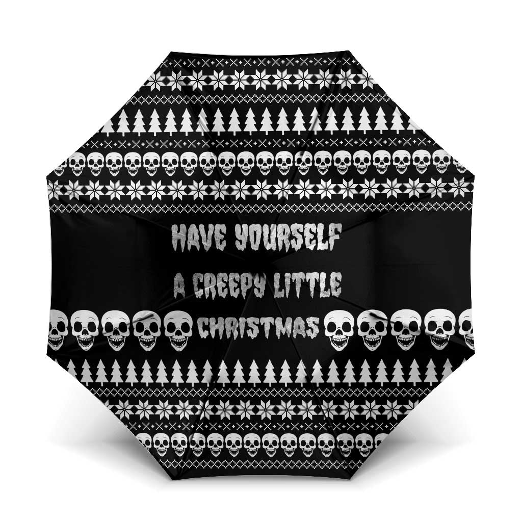 Creepy Christmas Umbrella with Skulls Trees and Gothic Holiday Pattern - Wonder Print Shop