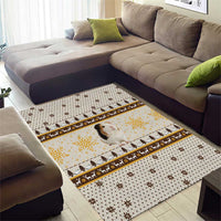 Guinea Pig Christmas Area Rug with Snowflakes Trees and Reindeer Pattern - Wonder Print Shop