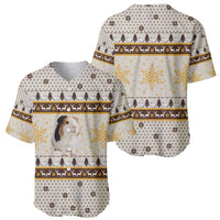 Guinea Pig Christmas Baseball Jersey with Snowflakes Trees and Reindeer Pattern - Wonder Print Shop