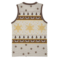 Guinea Pig Christmas Basketball Jersey with Snowflakes Trees and Reindeer Pattern - Wonder Print Shop