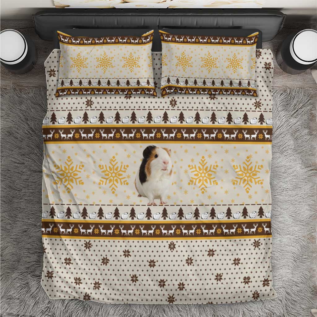 Guinea Pig Christmas Bedding Set with Snowflakes Trees and Reindeer Pattern - Wonder Print Shop