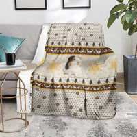 Guinea Pig Christmas Blanket with Snowflakes Trees and Reindeer Pattern - Wonder Print Shop